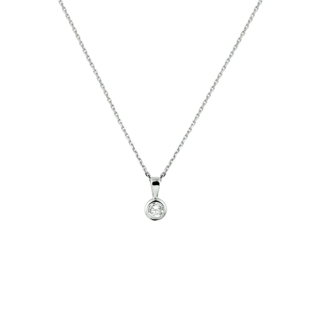 Fantasy Collection Collier zirkonia 41 + 4 cm zilver