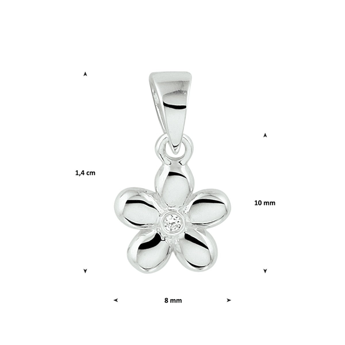 Fantasy Collection Hanger bloem zirkonia zilver