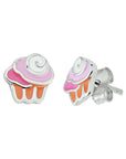 Zilver Gerhodineerd Oorknoppen Cupcake 1329209 - PansiteNederland.nl