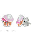 Zilver Gerhodineerd Oorknoppen Cupcake 1329209 - PansiteNederland.nl