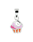 zilver gerhodineerd hanger cupcake 1329210 - PansiteNederland.nl