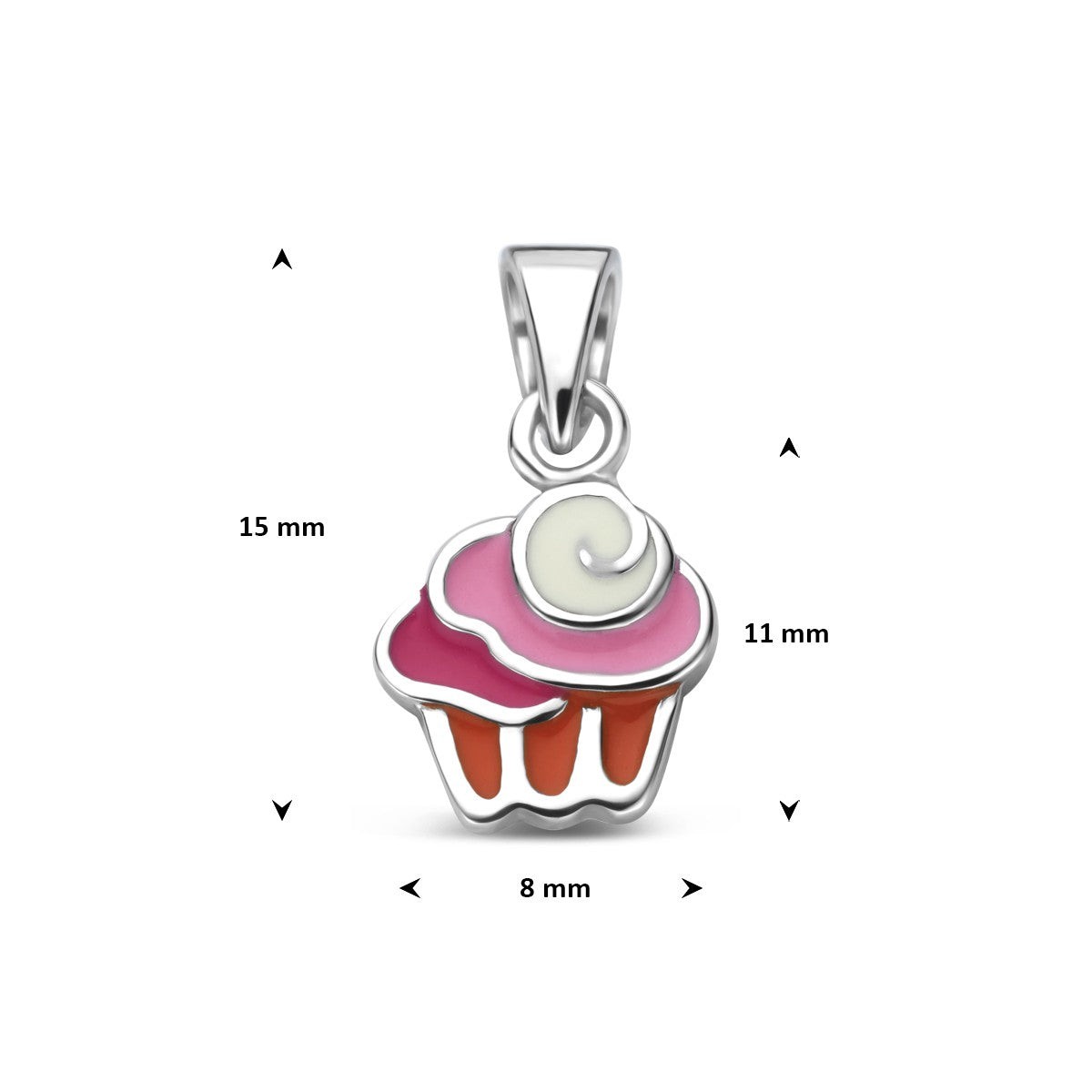 Hanger cupcake emaille zilver