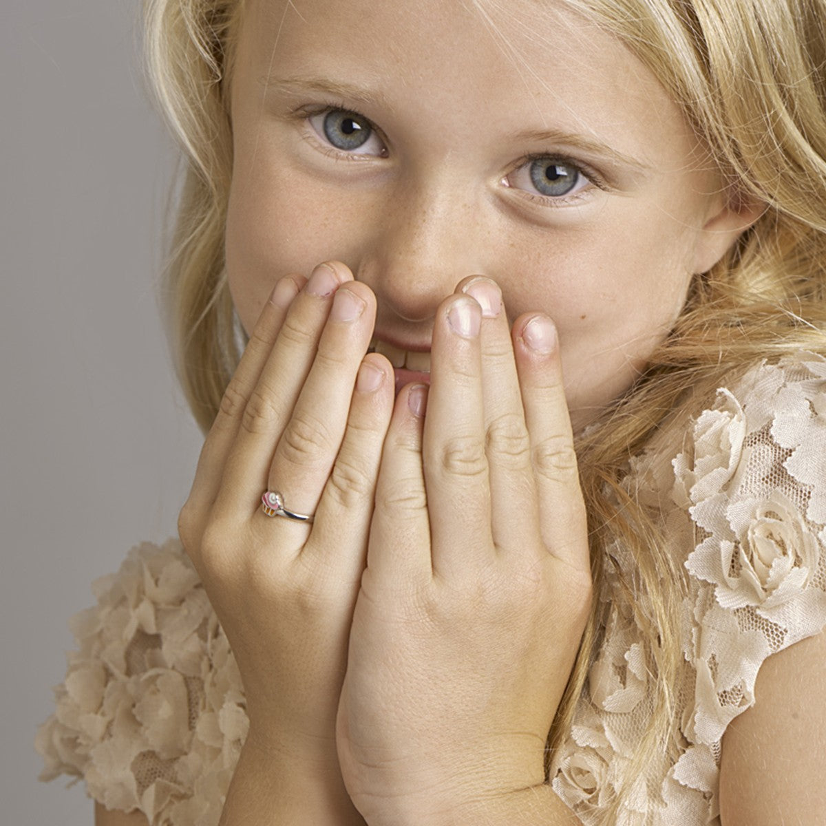 Fantasy Collection Ring cupcake emaille zilver