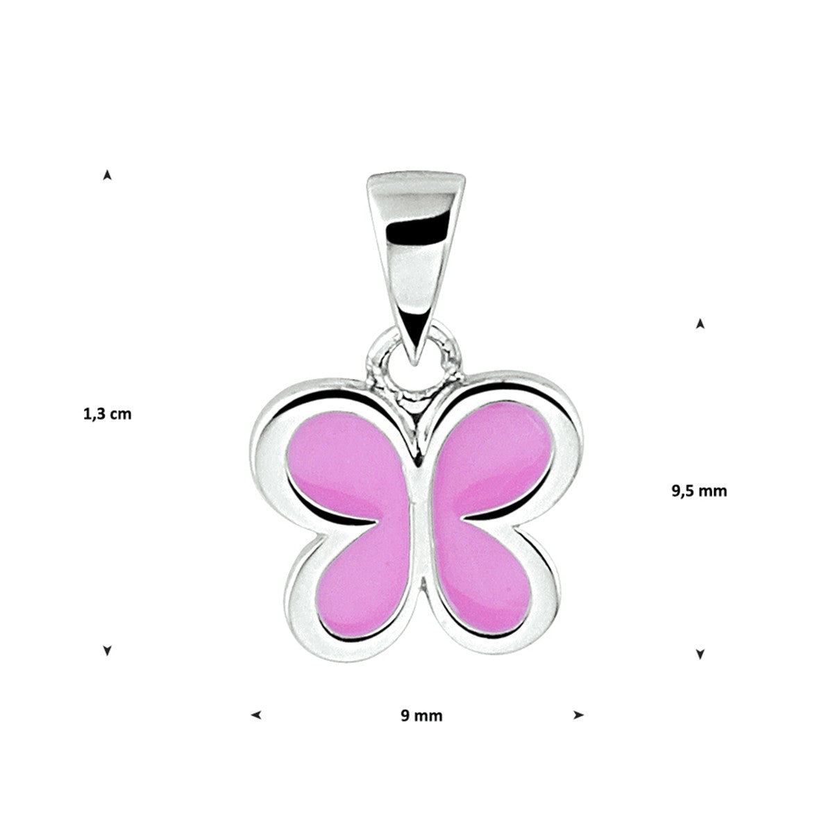 Fantasy Collection Hanger vlinder emaille zilver