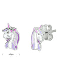 Zilver Gerhodineerd Oorknoppen Eenhoorn 1329225 - PansiteNederland.nl