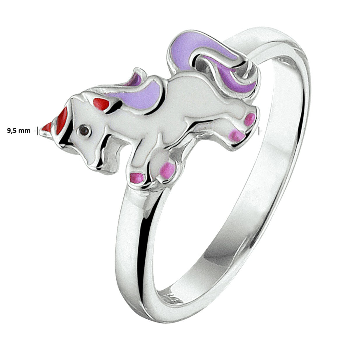 Fantasy Collection Ring emaille eenhoorn zilver