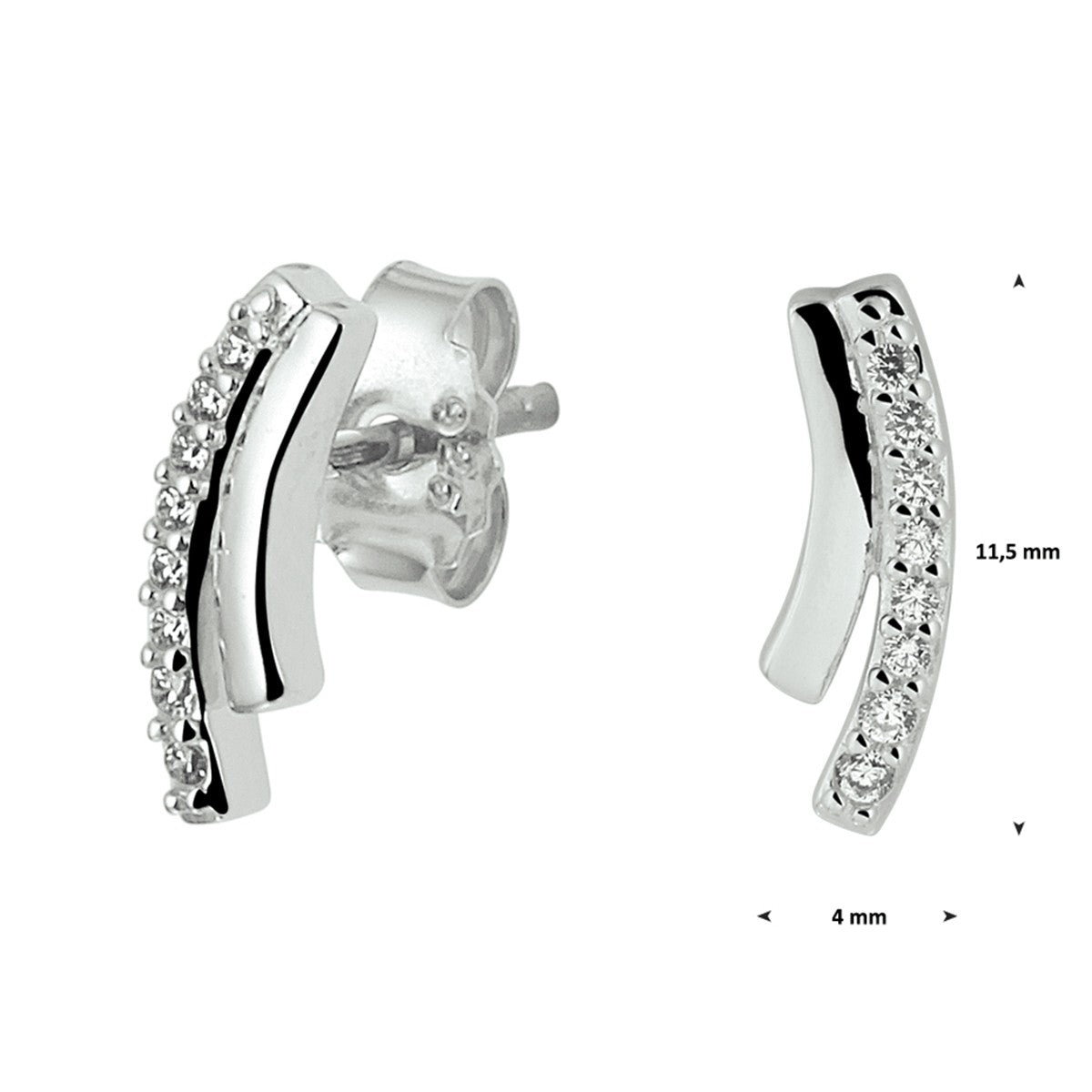 Fantasy Collection Oorbellen zirkonia zilver