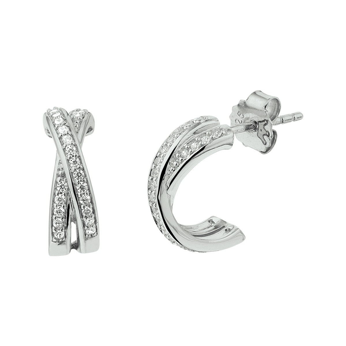 Fantasy Collection Oorbellen zirkonia zilver