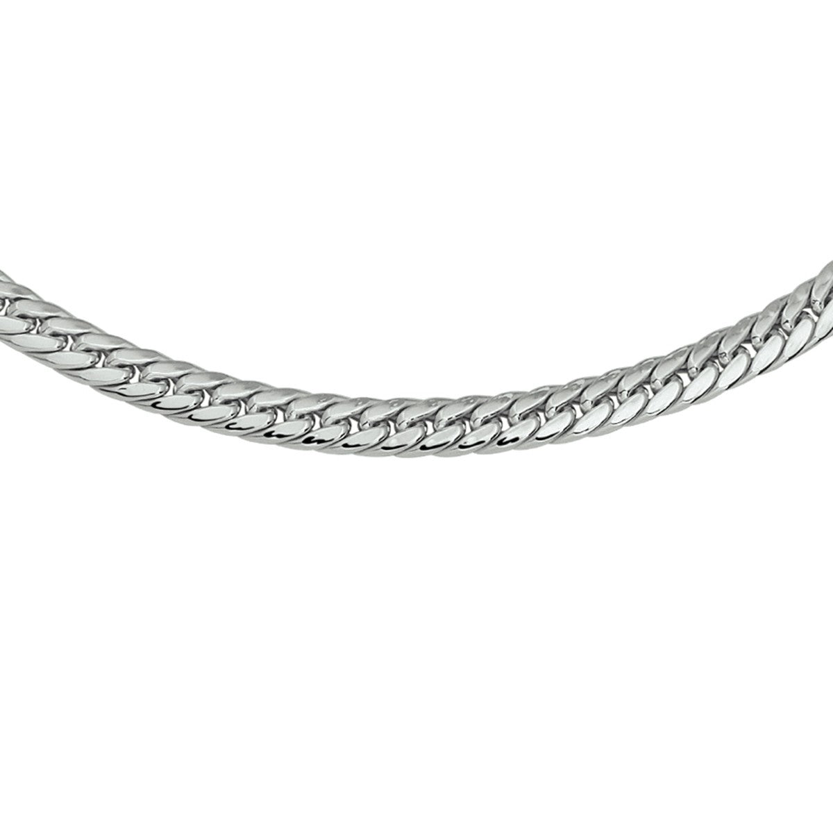 Fantasy Collection Collier gourmette 4 zijdes geslepen 6,0 mm 45 cm zilver