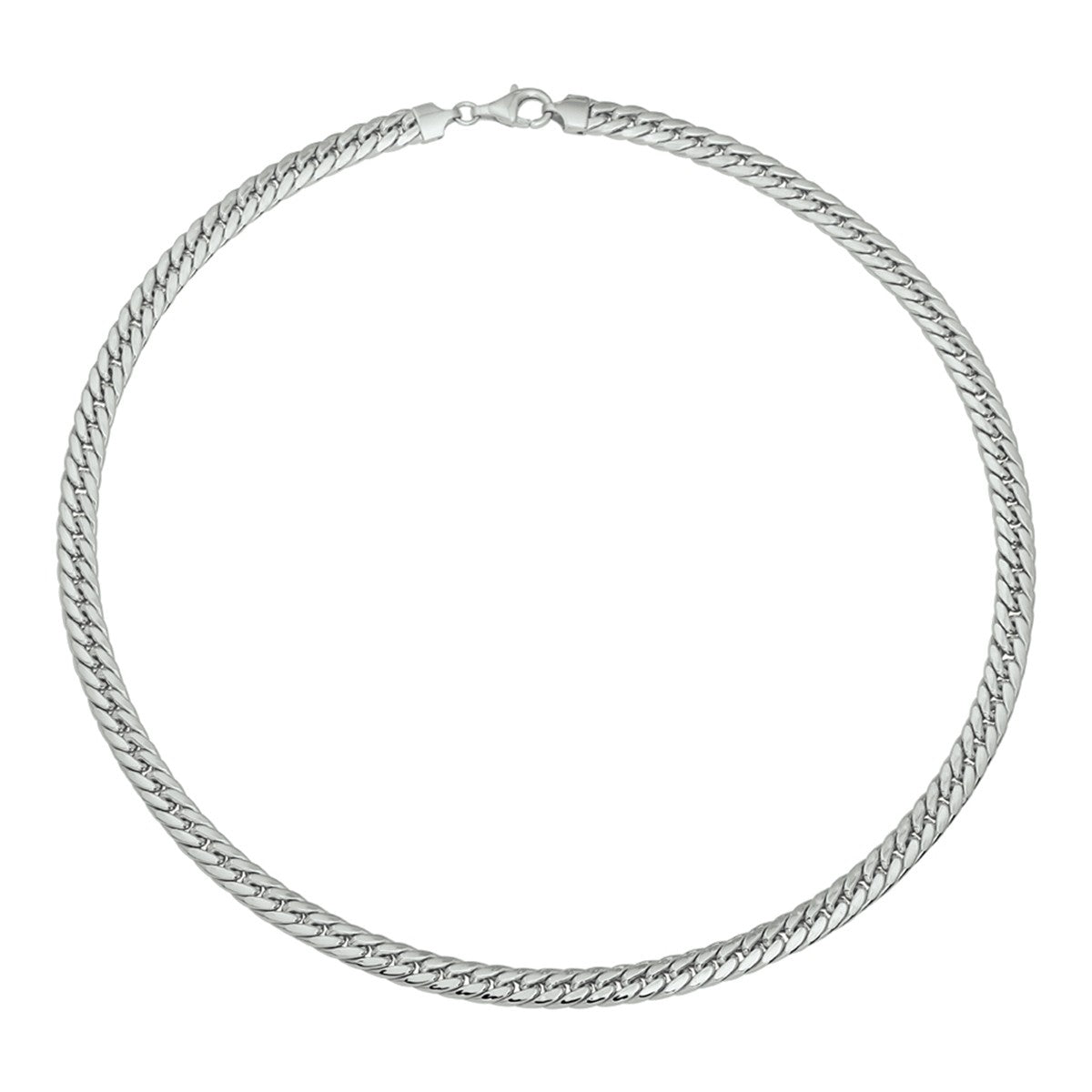 Fantasy Collection Collier gourmette 4 zijdes geslepen 6,0 mm 45 cm zilver