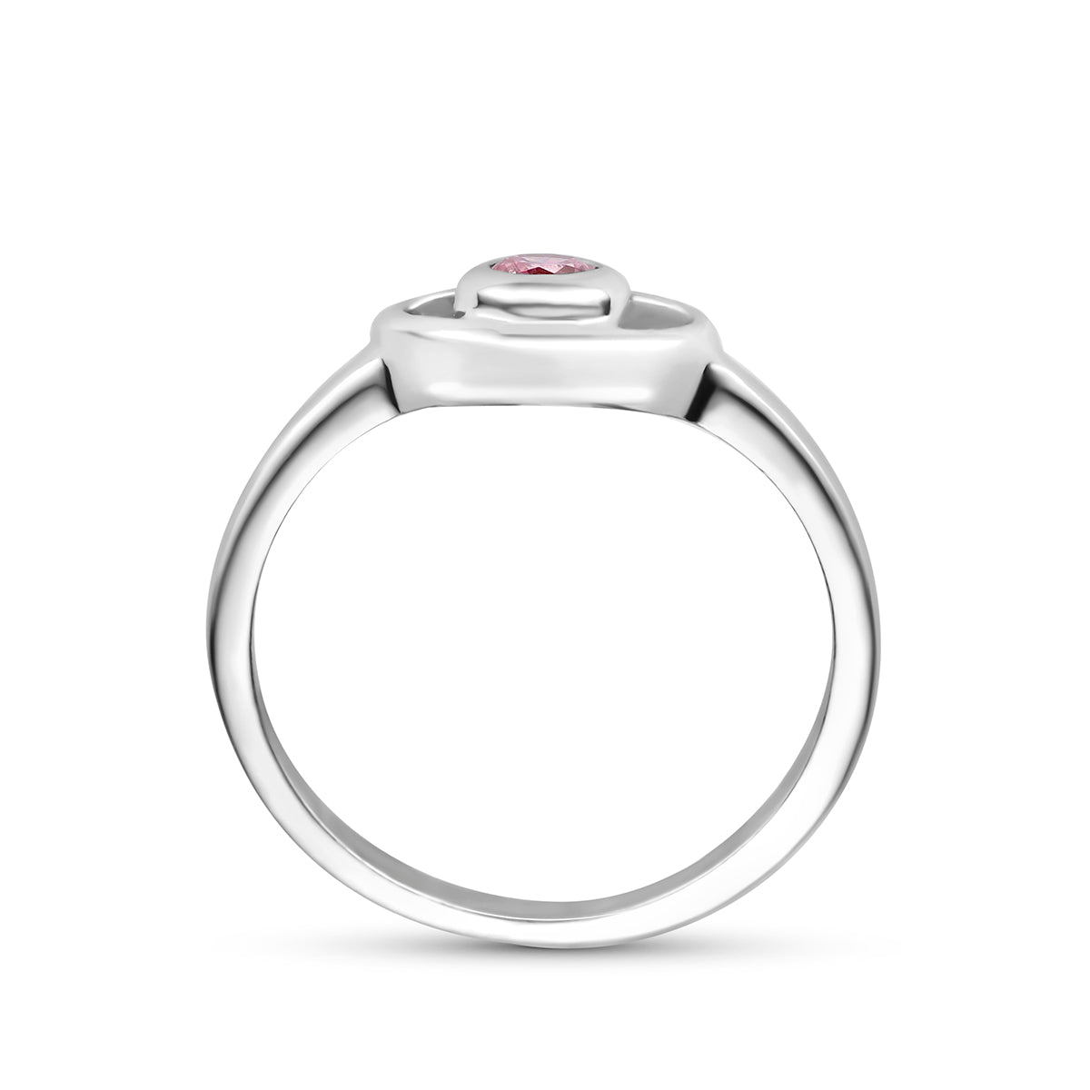 Gerhodineerd Zilveren Ring met Zirkonia voor Kinderen