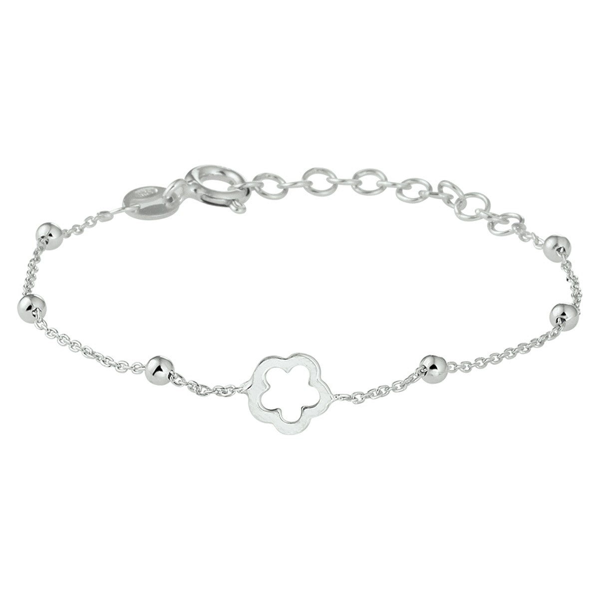 Fantasy Collection Armband bloem 13 + 3 cm zilver