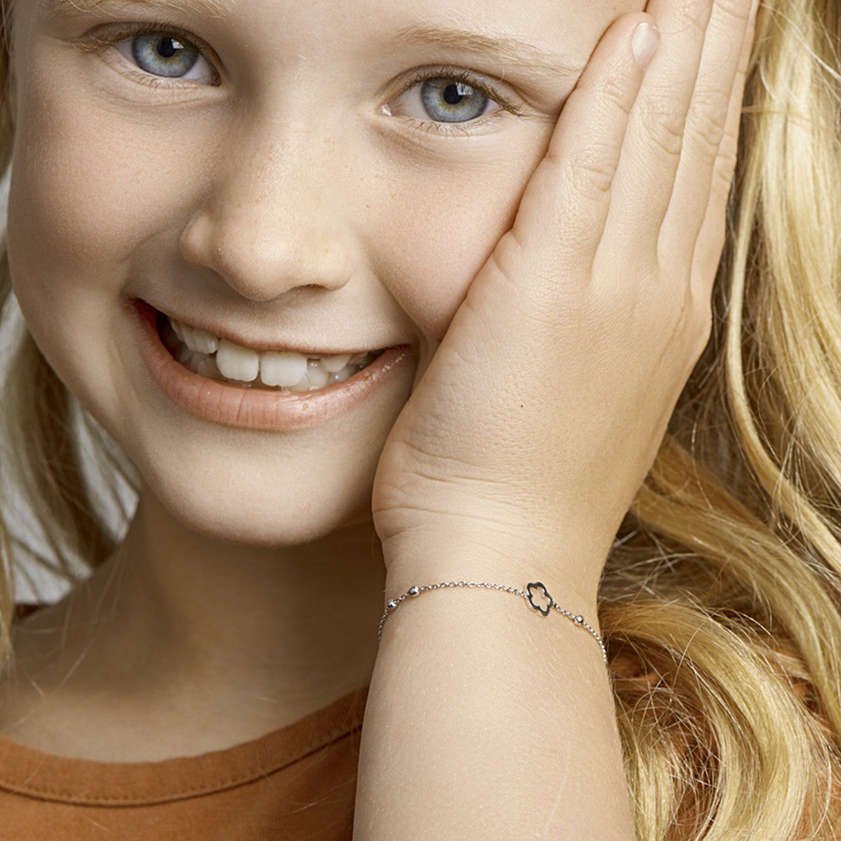 Fantasy Collection Armband bloem 13 + 3 cm zilver