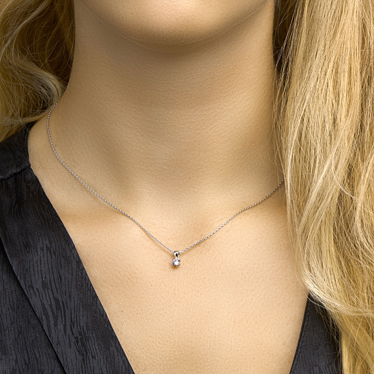 Fantasy Collection Collier zirkonia 41 + 4 cm zilver