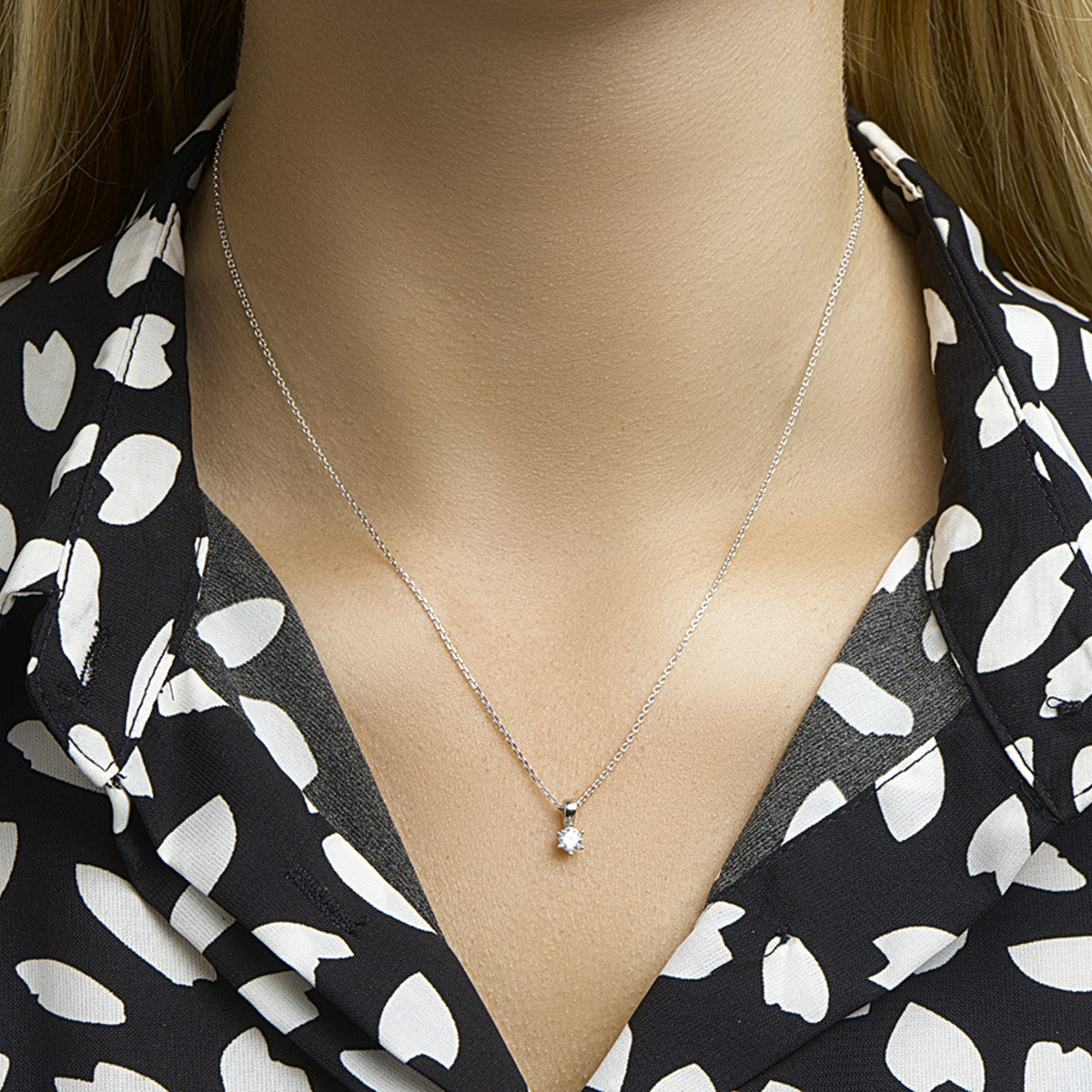 Fantasy Collection Collier zirkonia 41 + 4 cm zilver