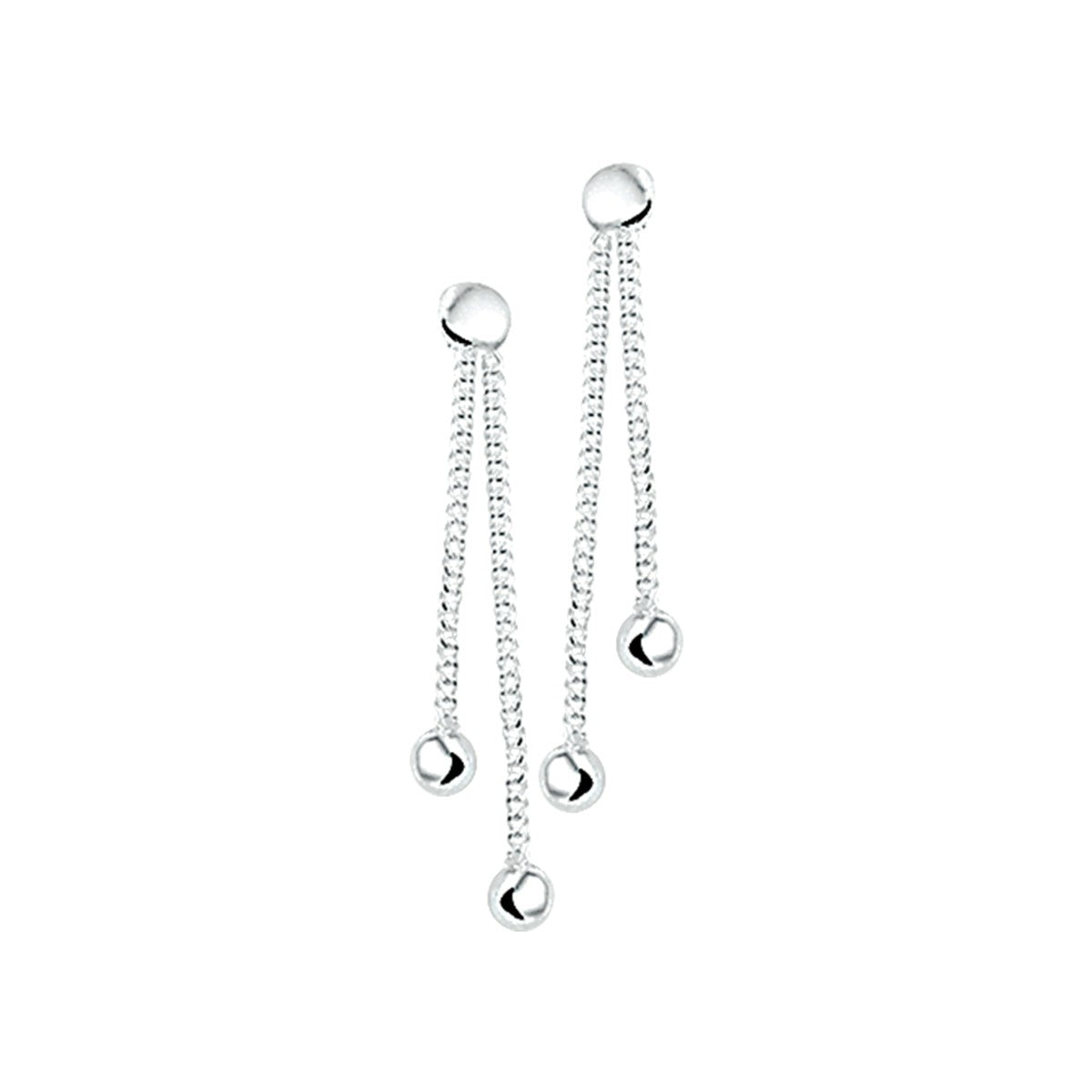 Fantasy Collection Hangende oorbellen bolletjes zilver