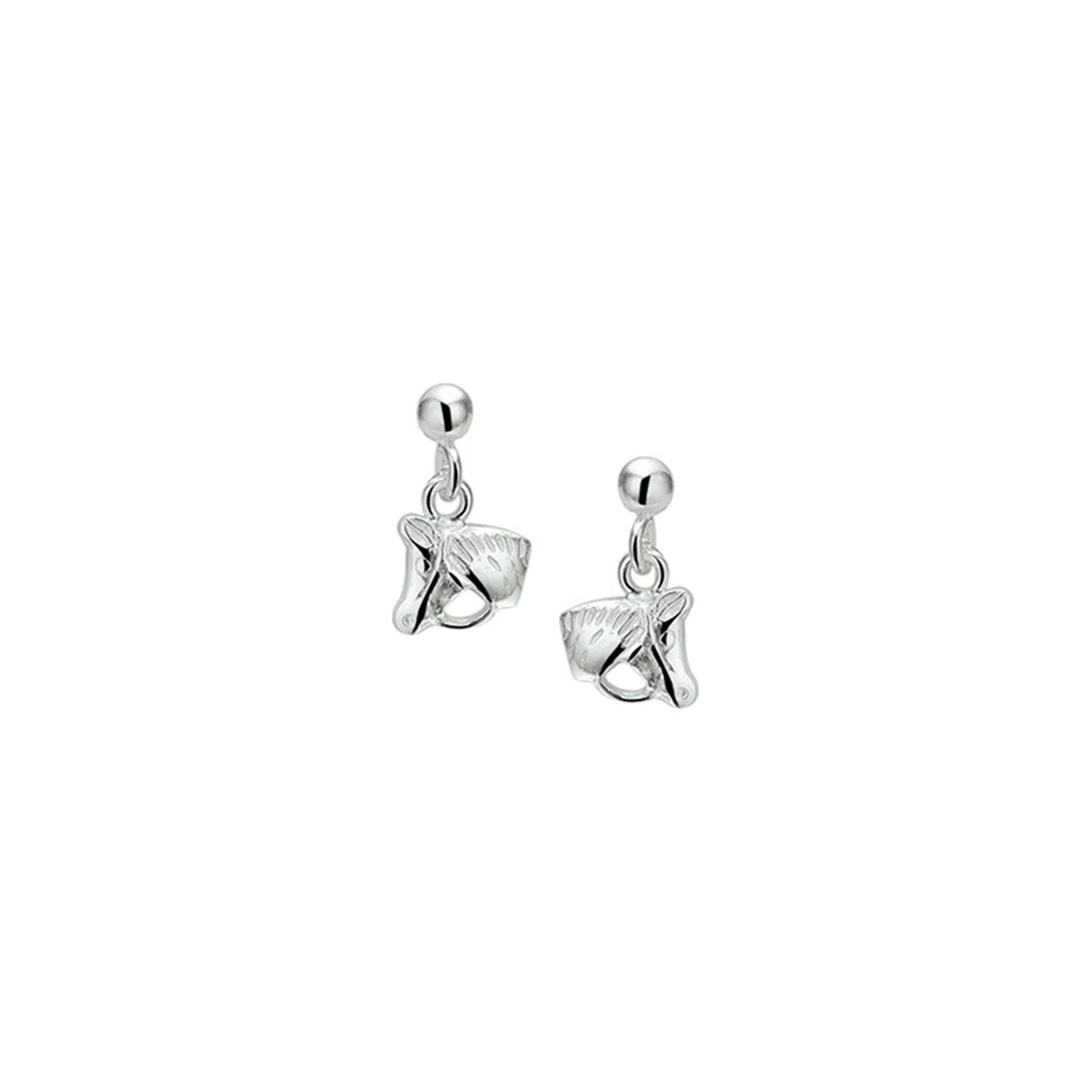 Fantasy Collection Hangende oorbellen paardenhoofd zilver