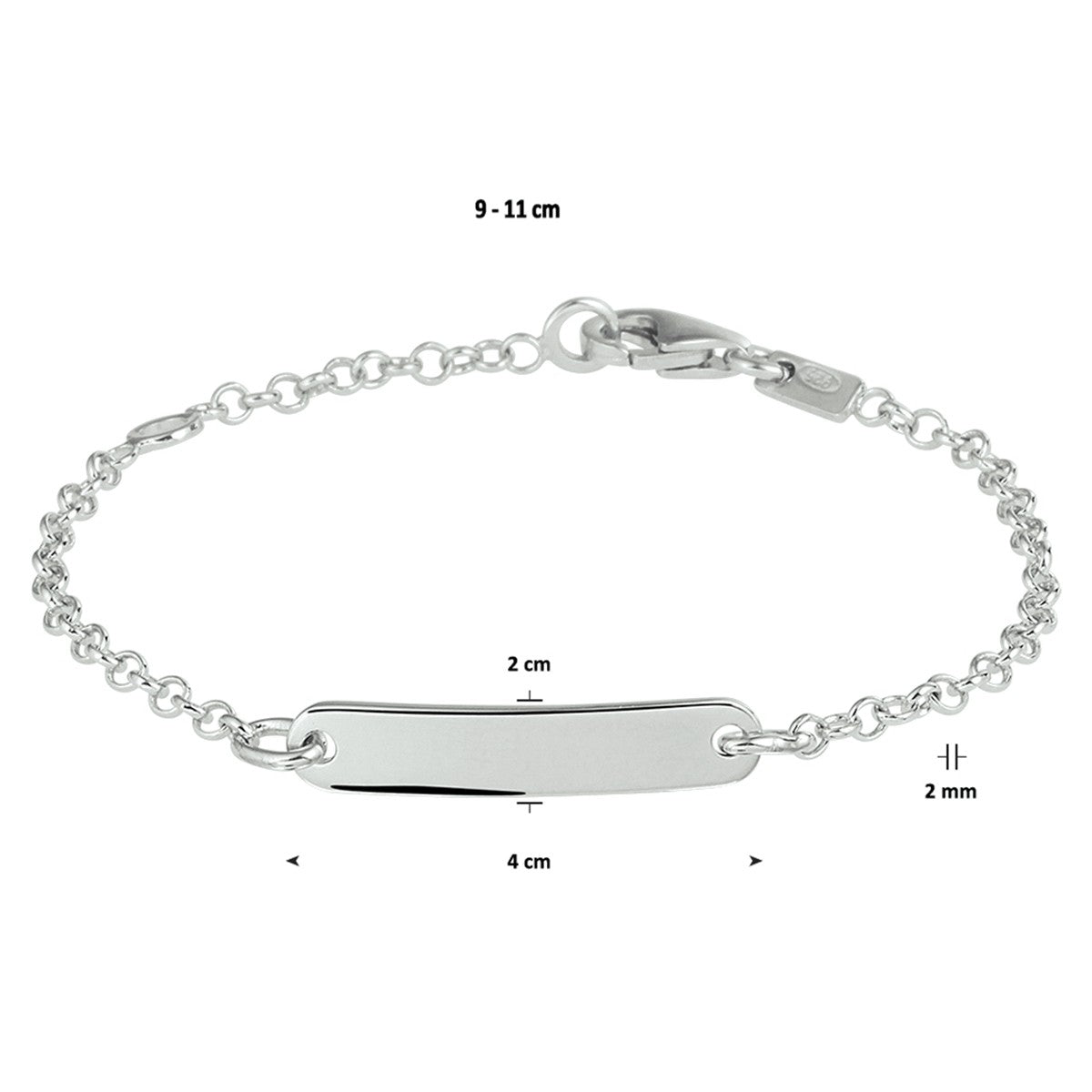Zilveren Graveerarmband jasseron plaat 4,0 mm - 1329558 - PansiteNederland.nl