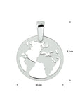 zilver gerhodineerd hanger wereldbol 1329627 - PansiteNederland.nl