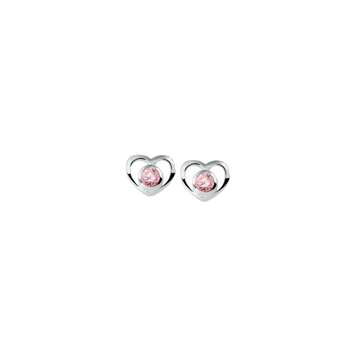 Fantasy Collection Oorbellen hart zirkonia zilver