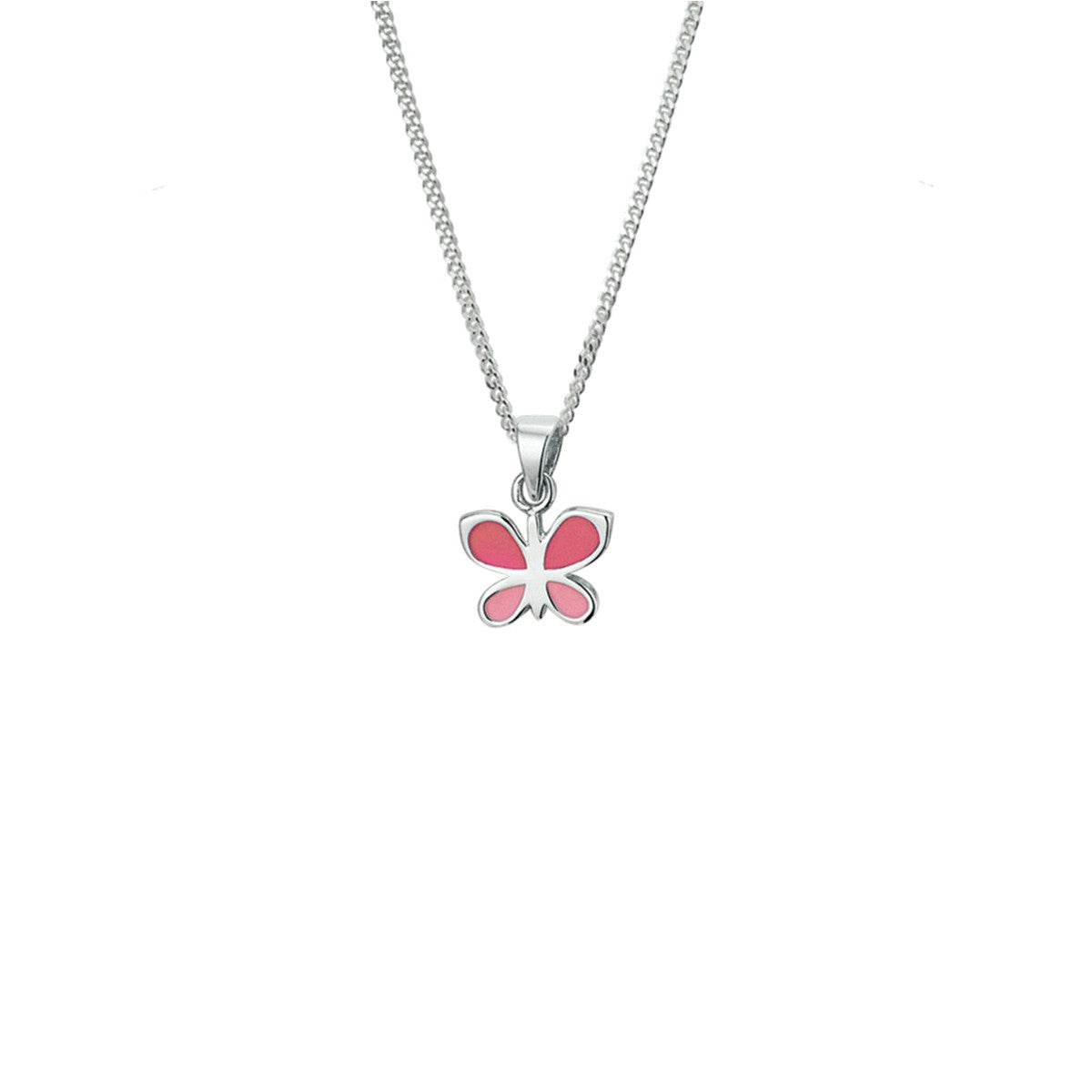 Fantasy Collection Collier vlinder emaille 36 + 4 cm zilver
