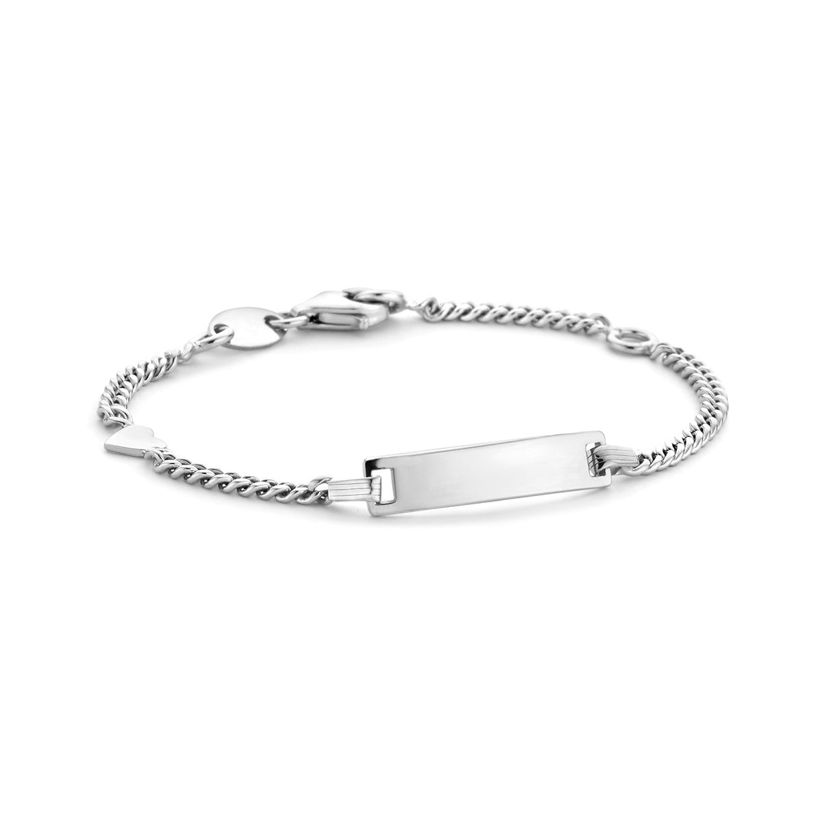 Fantasy Collection Graveerarmband gourmette 4 zijdes geslepen plaat 4,2 mm zilver
