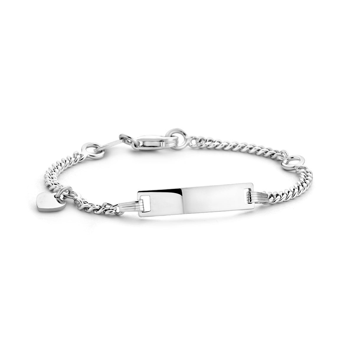 Fantasy Collection Graveerarmband hart plaat 4,2 mm zilver