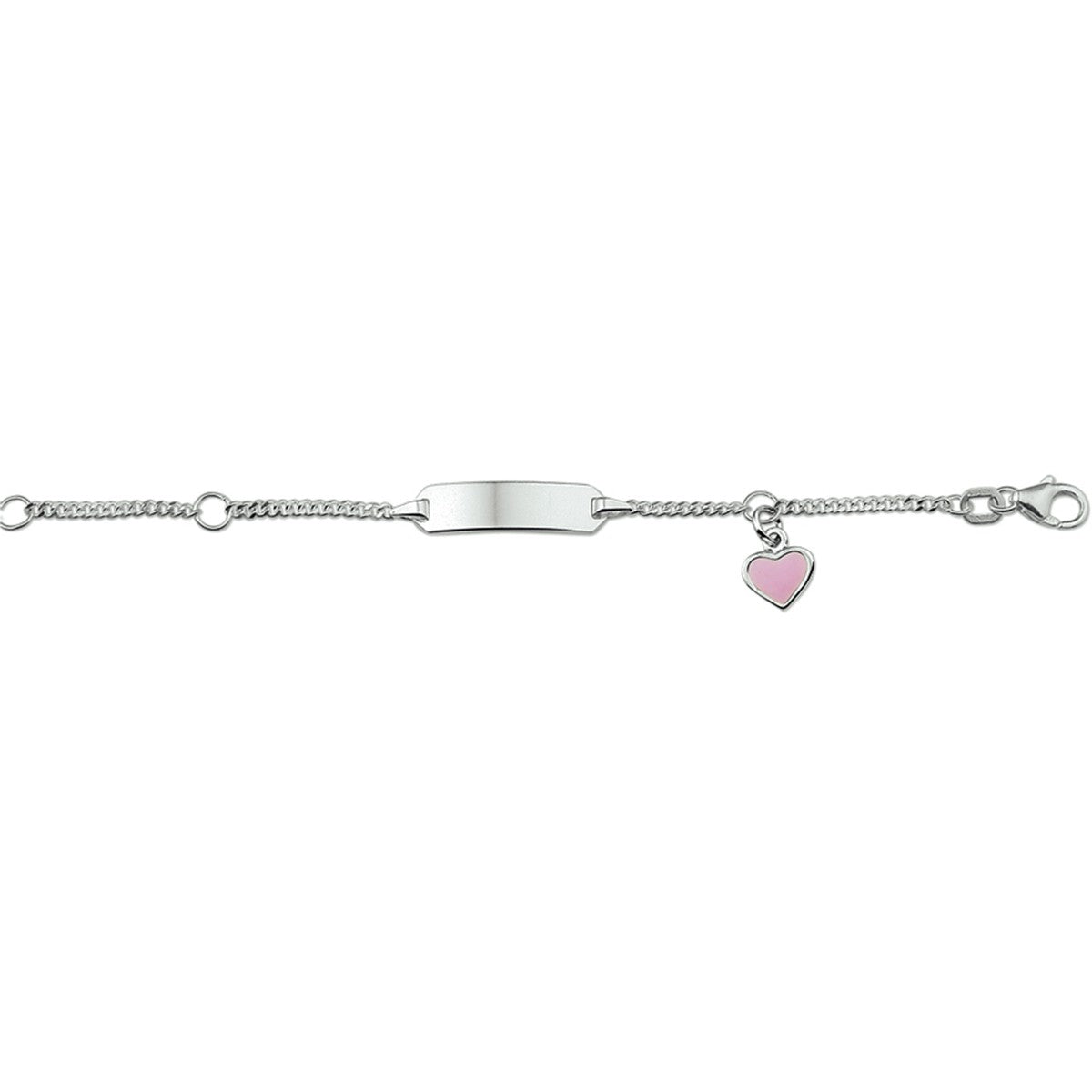 Fantasy Collection Graveerarmband hart emaille plaat 5,0 mm zilver
