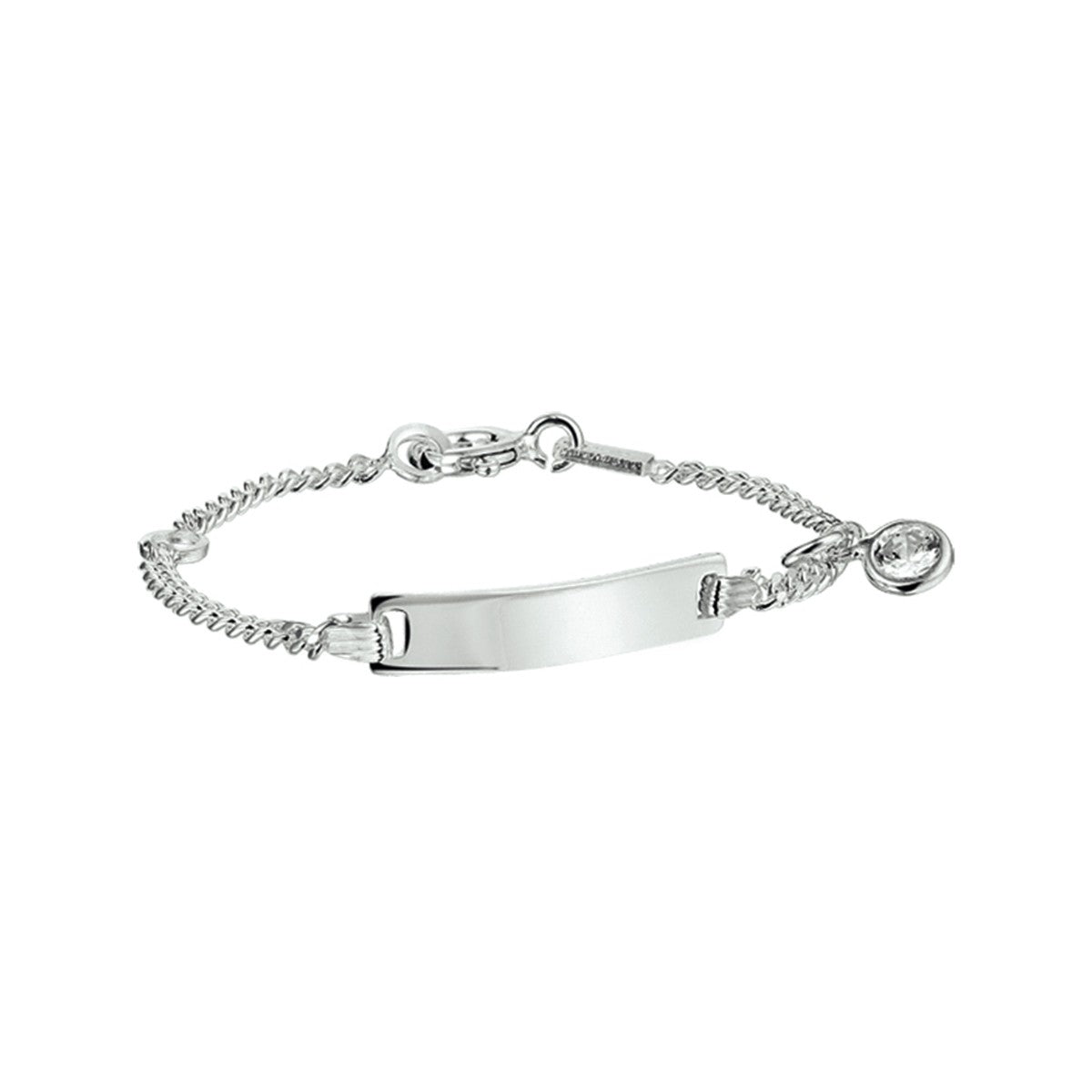 Fantasy Collection Graveerarmband zirkonia plaat 4,2 mm 11 - 13 cm zilver