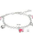 Zilver Gerhodineerd Armband Hart En Dieren 13 + 2 Cm 1329678 - PansiteNederland.nl