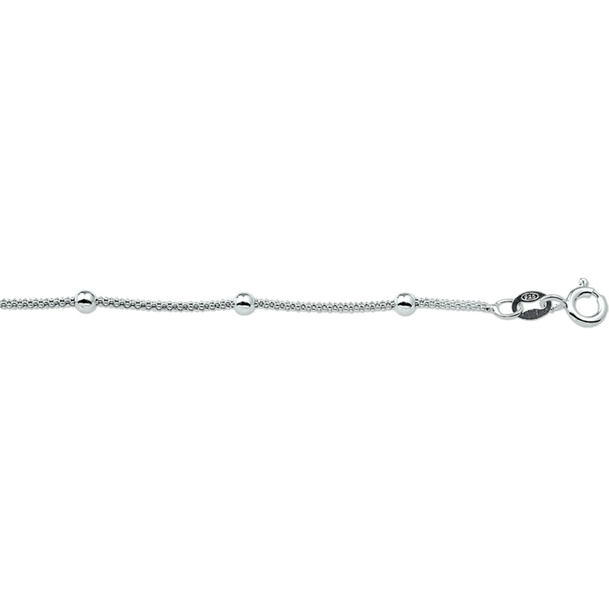 Fantasy Collection Armband bolletjes 3,0 mm 18 cm zilver
