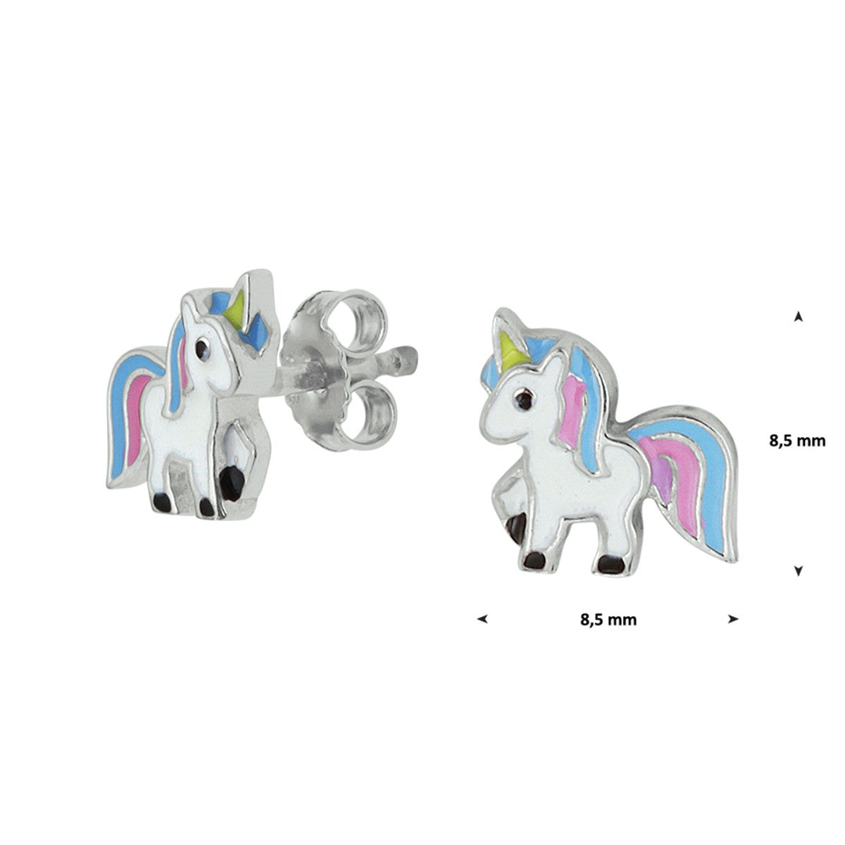 Zilveren oorknoppen eenhoorn - 1329762 - PansiteNederland.nl