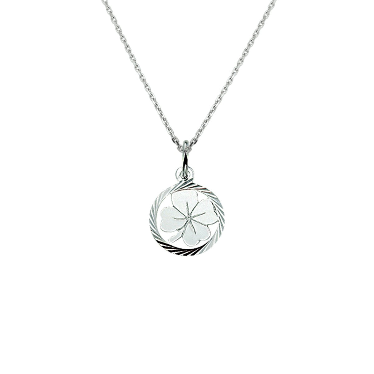 Fantasy Collection Collier klavertje 41 + 4 cm zilver