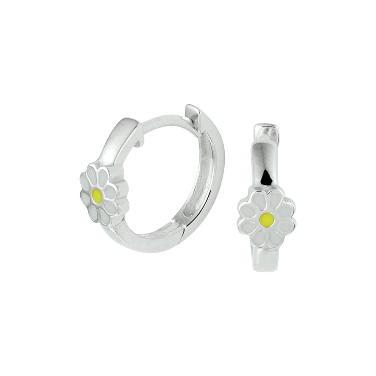 Fantasy Collection Oorbellen bloem emaille zilver