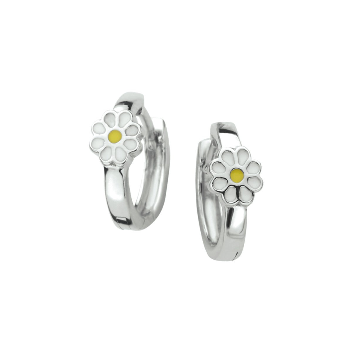 Fantasy Collection Oorbellen bloem emaille zilver