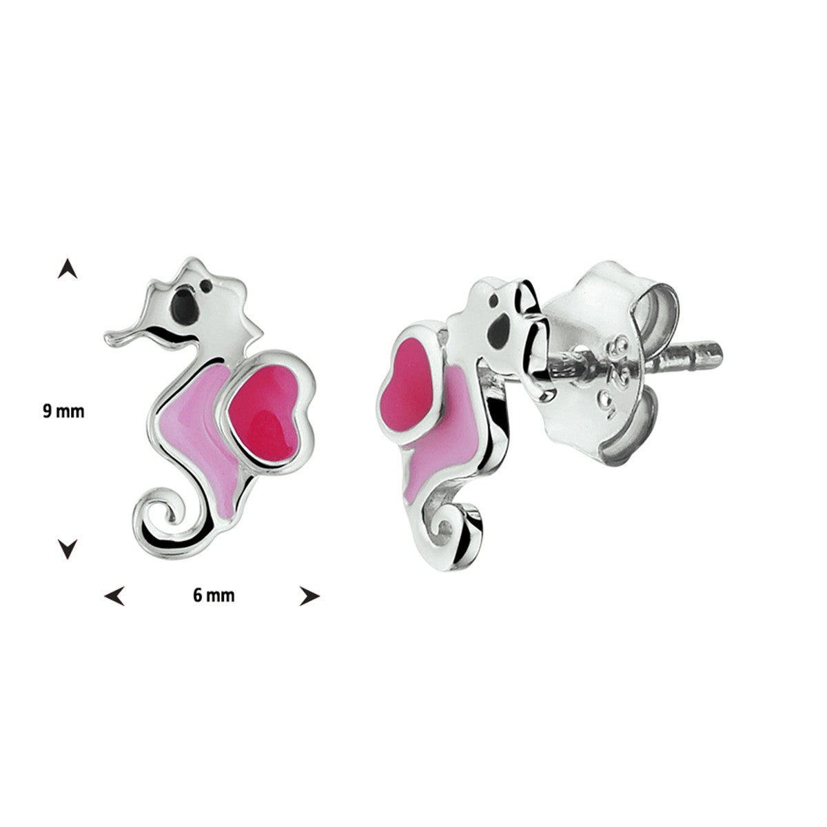 Fantasy Collection Oorbellen zeepaard emaille zilver - PSN1329816
