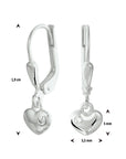 Zilver Gerhodineerd Oorhangers Hart Zirkonia Brisur Haak 1329864 - PansiteNederland.nl