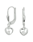 Zilver Gerhodineerd Oorhangers Hart Zirkonia Brisur Haak 1329865 - PansiteNederland.nl