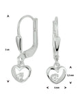 Zilver Gerhodineerd Oorhangers Hart Zirkonia Brisur Haak 1329865 - PansiteNederland.nl