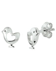 Zilveren oorknoppen vogel met hart - PSN1329866