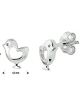 Zilveren oorknoppen vogel met hart - PSN1329866 - PansiteNederland.nl