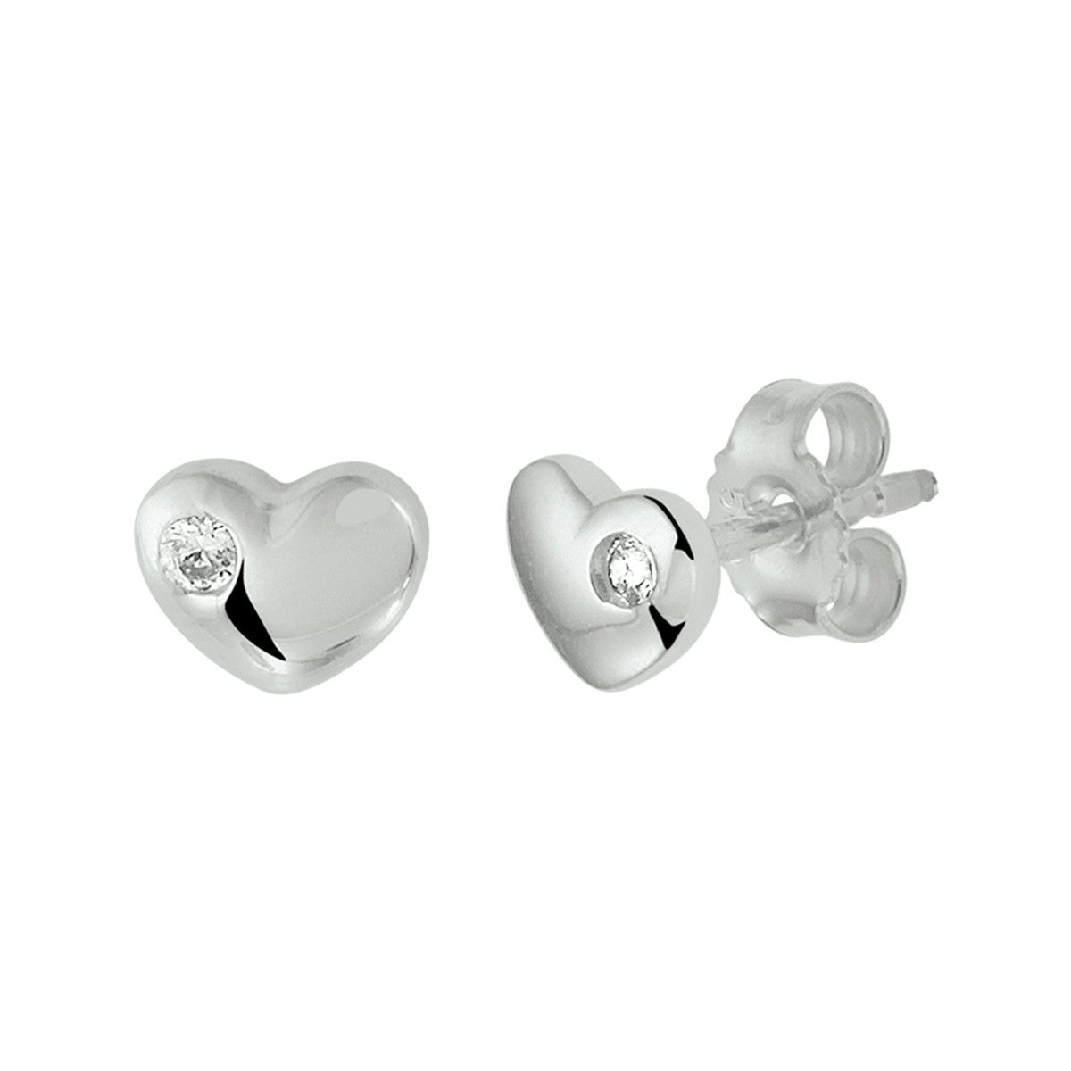 Fantasy Collection Oorbellen hart zirkonia zilver
