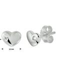 Zilver Gerhodineerd Oorknoppen Hart Zirkonia 1329867 - PansiteNederland.nl