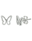 Zilveren oorknoppen vlinder zirkonia - PSN1329870