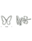 Zilveren oorknoppen vlinder zirkonia - PSN1329870