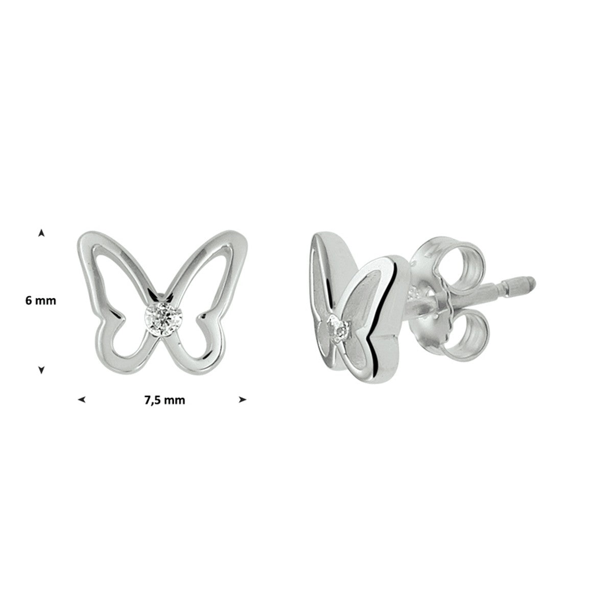 Fantasy Collection Oorbellen vlinder zirkonia zilver - PSN1329870