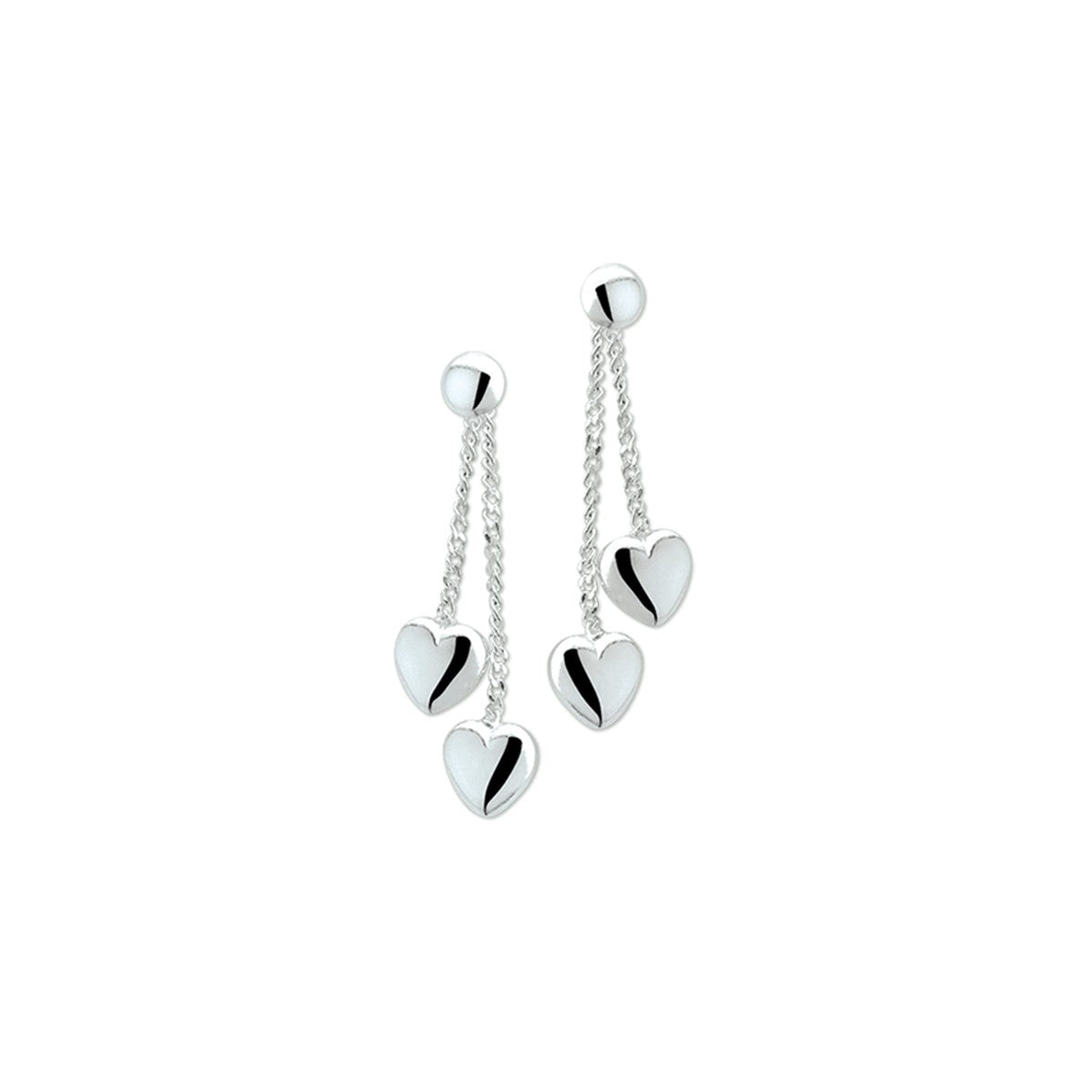 Fantasy Collection Hangende oorbellen hart zilver