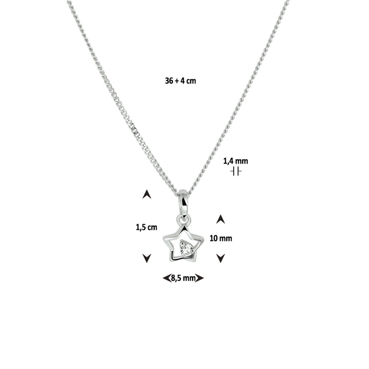 Fantasy Collection Collier gourmette zirkonia zilver