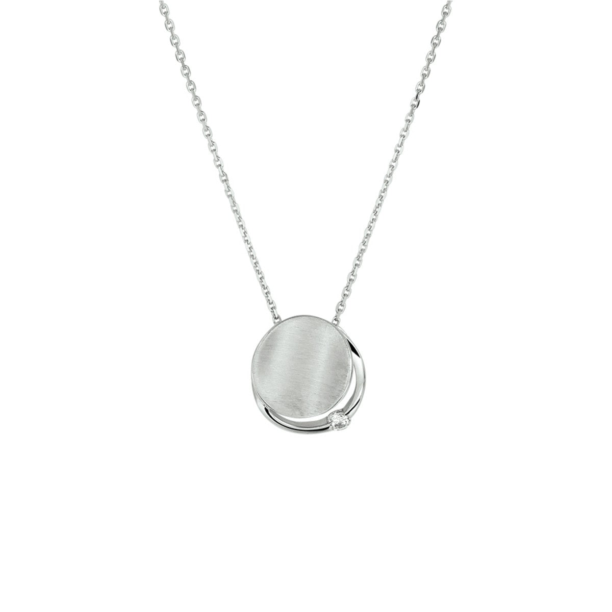 Fantasy Collection Collier zirkonia poli/mat 41 + 4 cm zilver