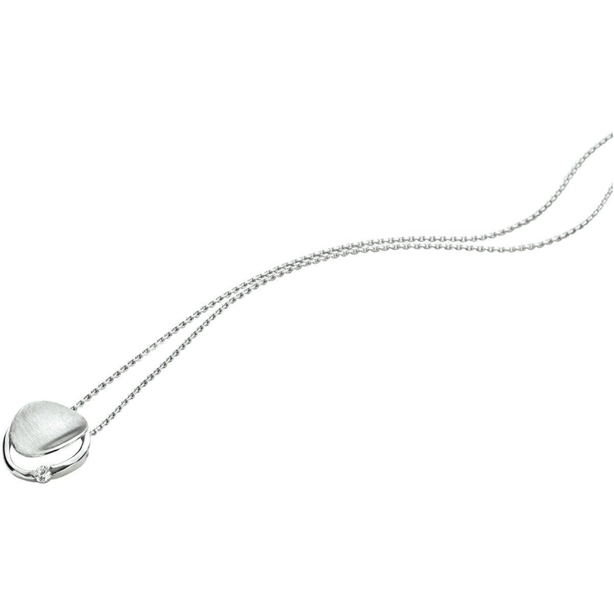 Fantasy Collection Collier zirkonia poli/mat 41 + 4 cm zilver